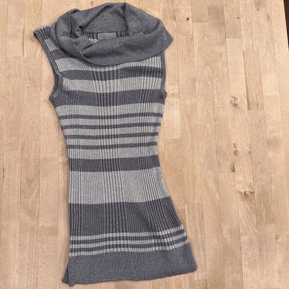 Joseph A Gray Striped Cowl Neck Sweater - Picture 1 of 7